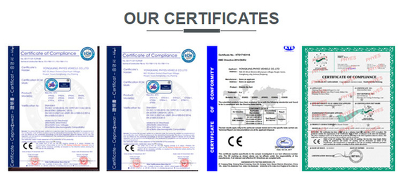 China Yongkang PHYES Vehicle Co.,Ltd certificaciones